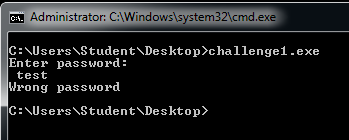 Incorrect password