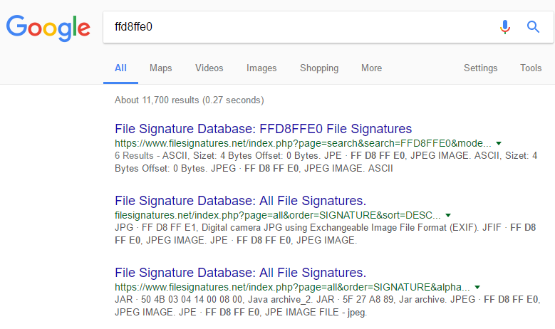 File signatures